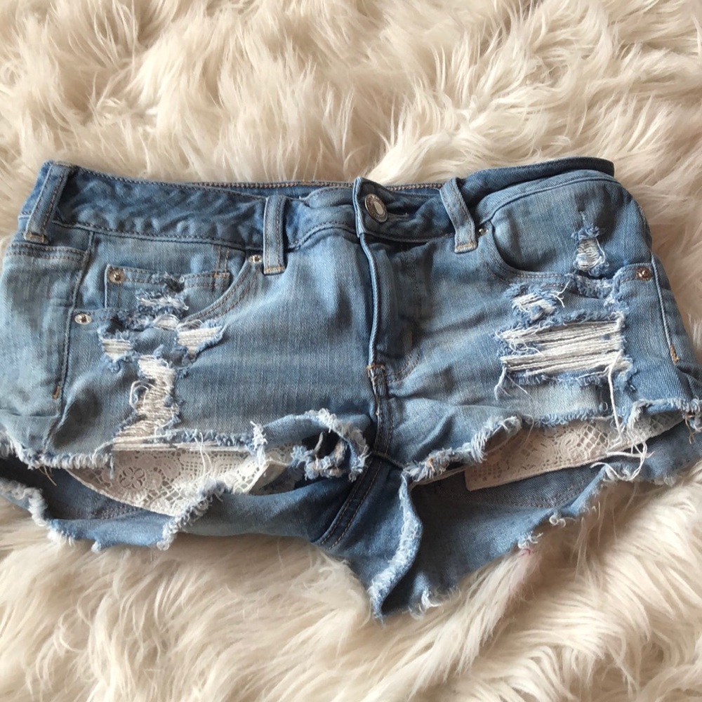 AEO Low rise shortie shorts